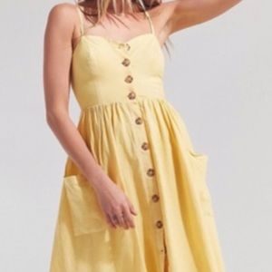 Urban outfitters yellow midi dress